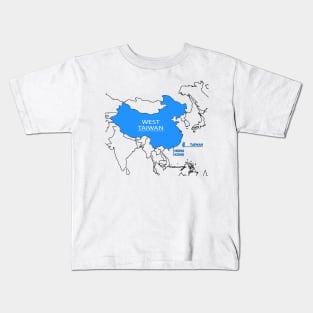 Funny China Map Define China Is West Taiwan Kids T-Shirt